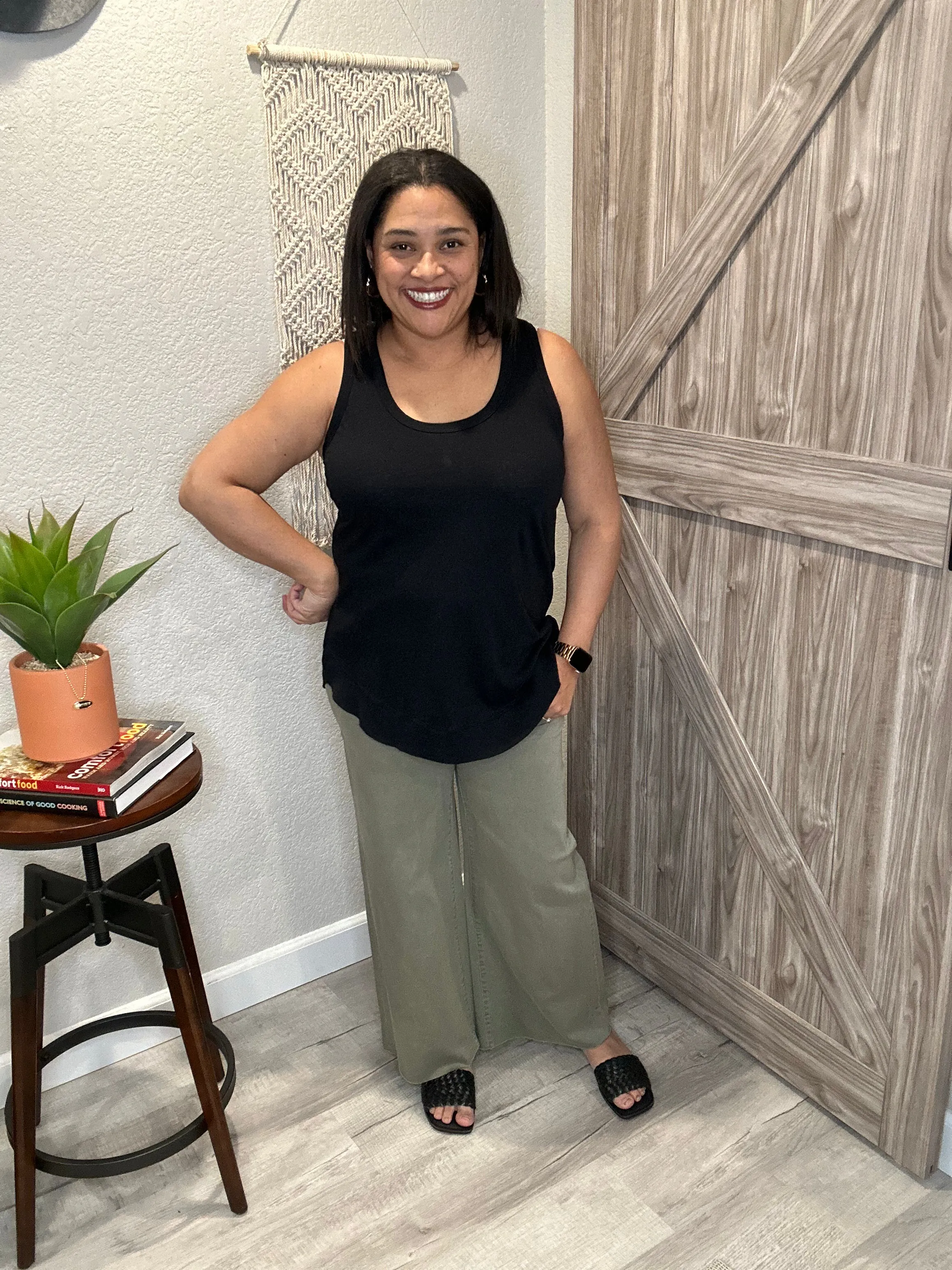 Bobi Ribbed Curved Hem Tank Top