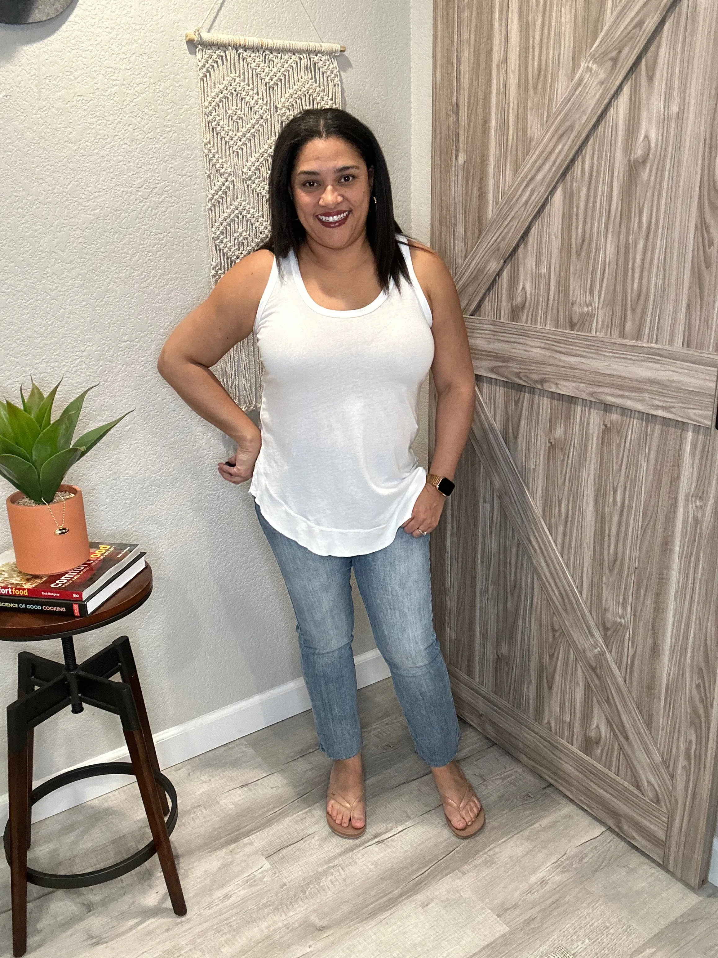 Bobi Ribbed Curved Hem Tank Top