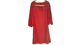 Brick Red Boho Top and Skirt Set, XL