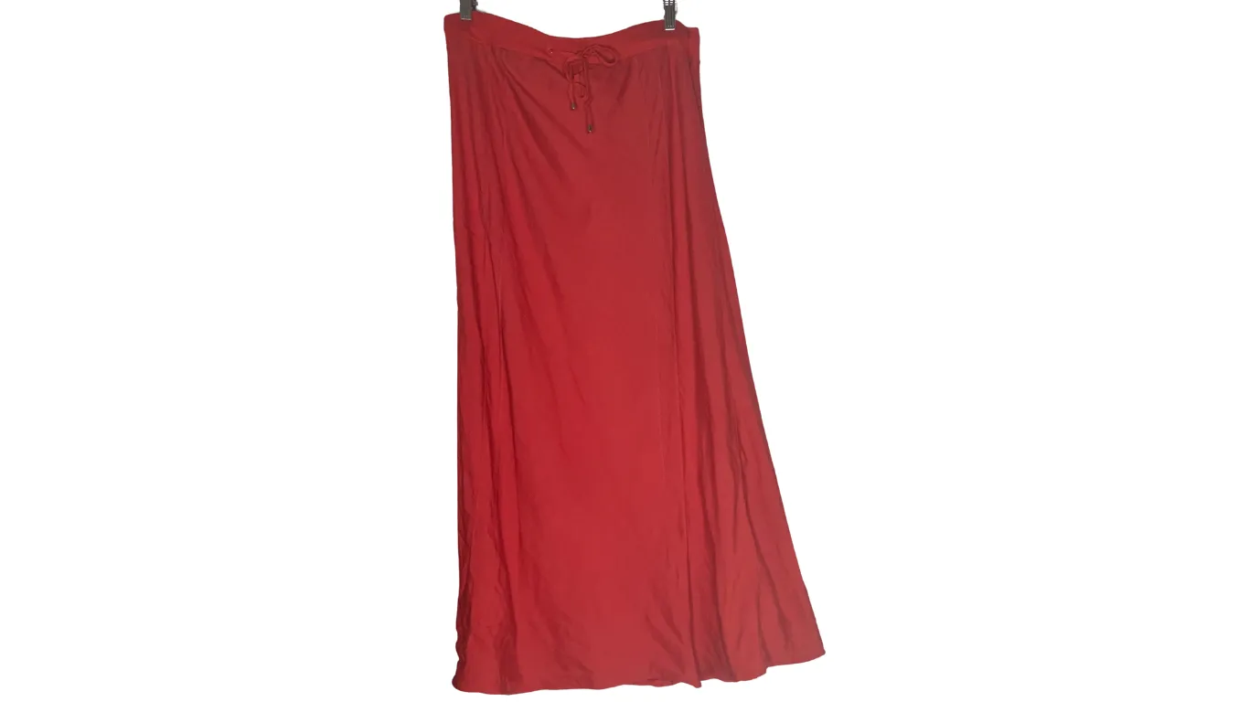 Brick Red Boho Top and Skirt Set, XL
