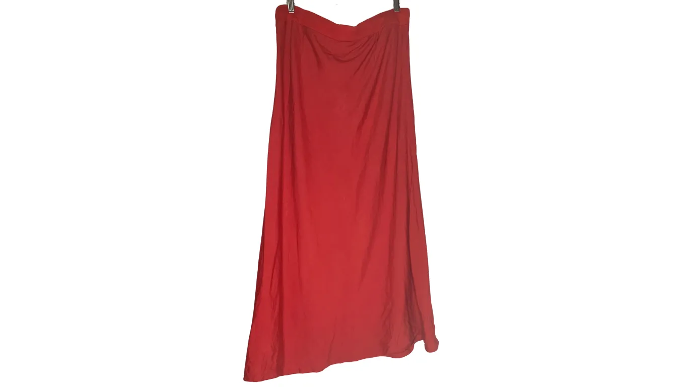 Brick Red Boho Top and Skirt Set, XL
