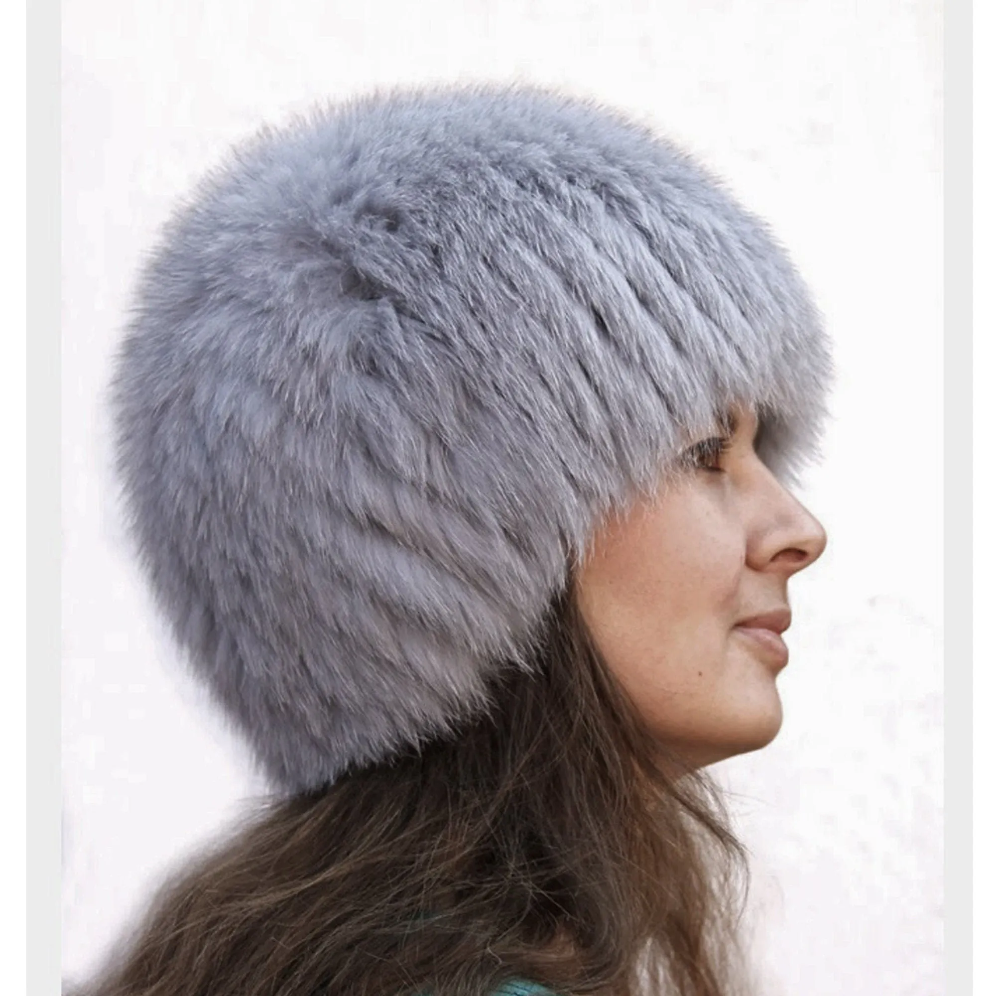 BY ORDER Women Fox Fur Hat, Fur Hat, Stretchy Fur hat, Knit Fur Hat, Fox Fur Hat, Girl Fur Hat, Trapper Hat, Real fur Hat, Fluffy hat Beige