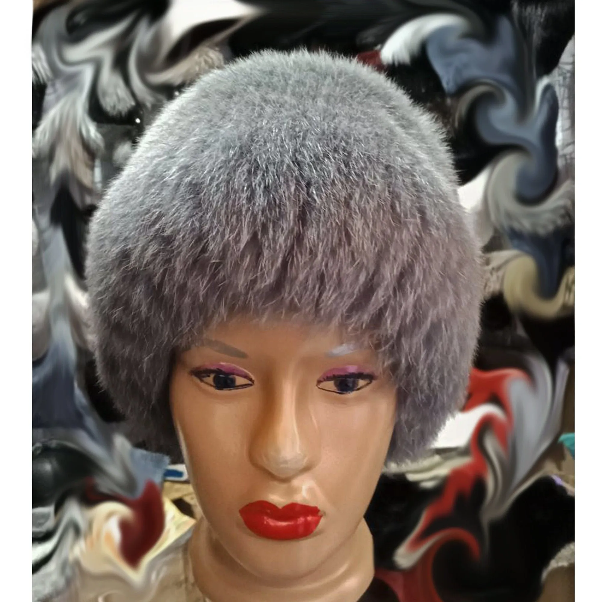 BY ORDER Women Fox Fur Hat, Fur Hat, Stretchy Fur hat, Knit Fur Hat, Fox Fur Hat, Girl Fur Hat, Trapper Hat, Real fur Hat, Fluffy hat Beige