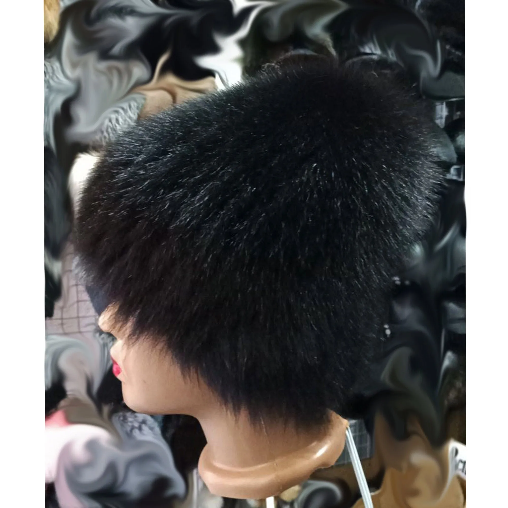 BY ORDER Women Fox Fur Hat, Fur Hat, Stretchy Fur hat, Knit Fur Hat, Fox Fur Hat, Girl Fur Hat, Trapper Hat, Real fur Hat, Fluffy hat Black
