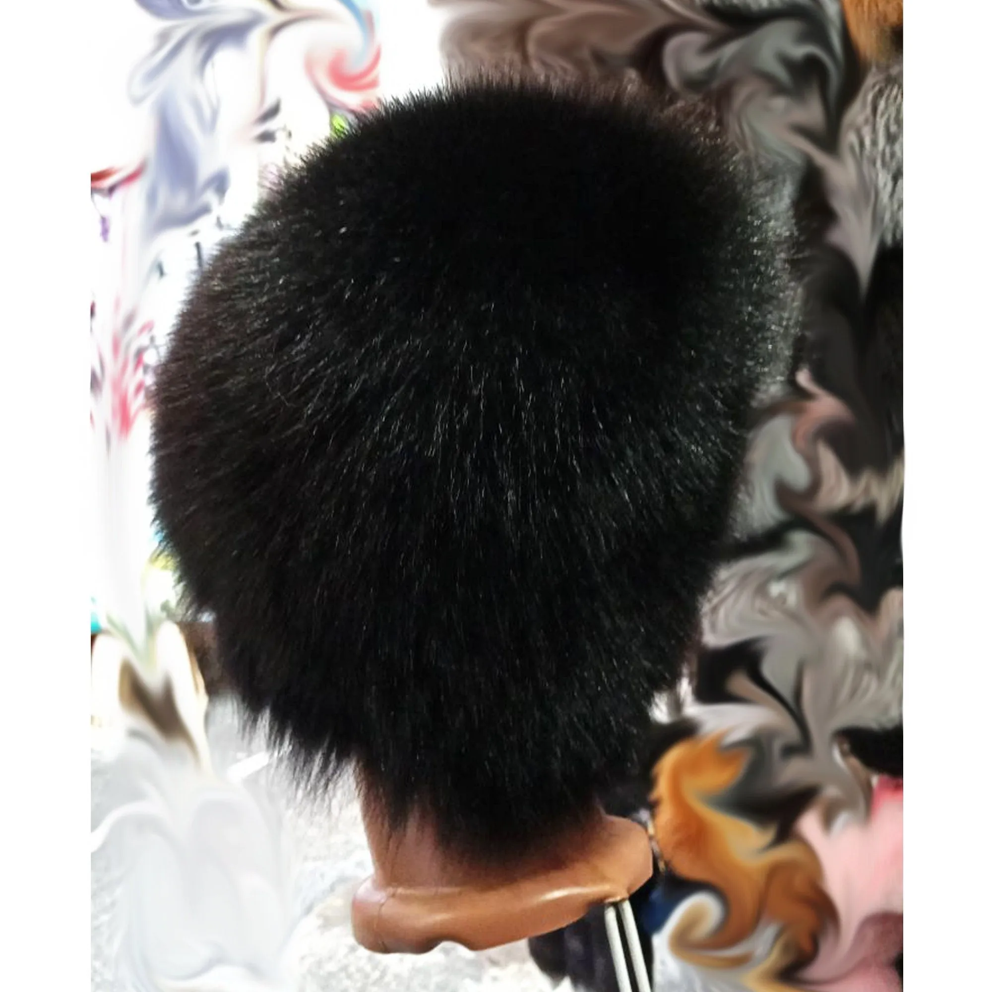 BY ORDER Women Fox Fur Hat, Fur Hat, Stretchy Fur hat, Knit Fur Hat, Fox Fur Hat, Girl Fur Hat, Trapper Hat, Real fur Hat, Fluffy hat Black