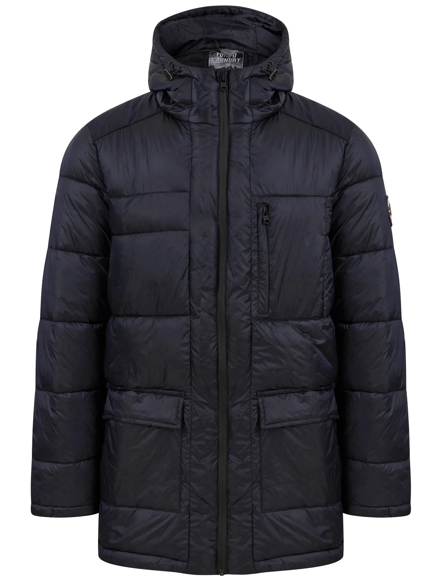 Cachora Quilted Puffer Jacket with Hood in Sky Captain Navy - Tokyo Laundry Active Tech