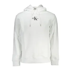 Calvin Klein Chic White Embroidered Hoodie with Eco-Conscious Touch