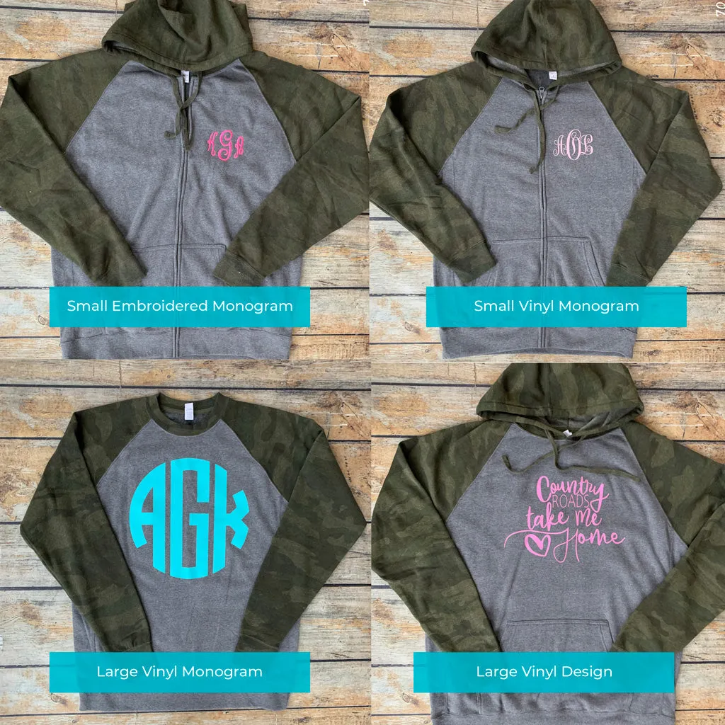 Camo Sleeve Hoodie Personalized Sweatshirt