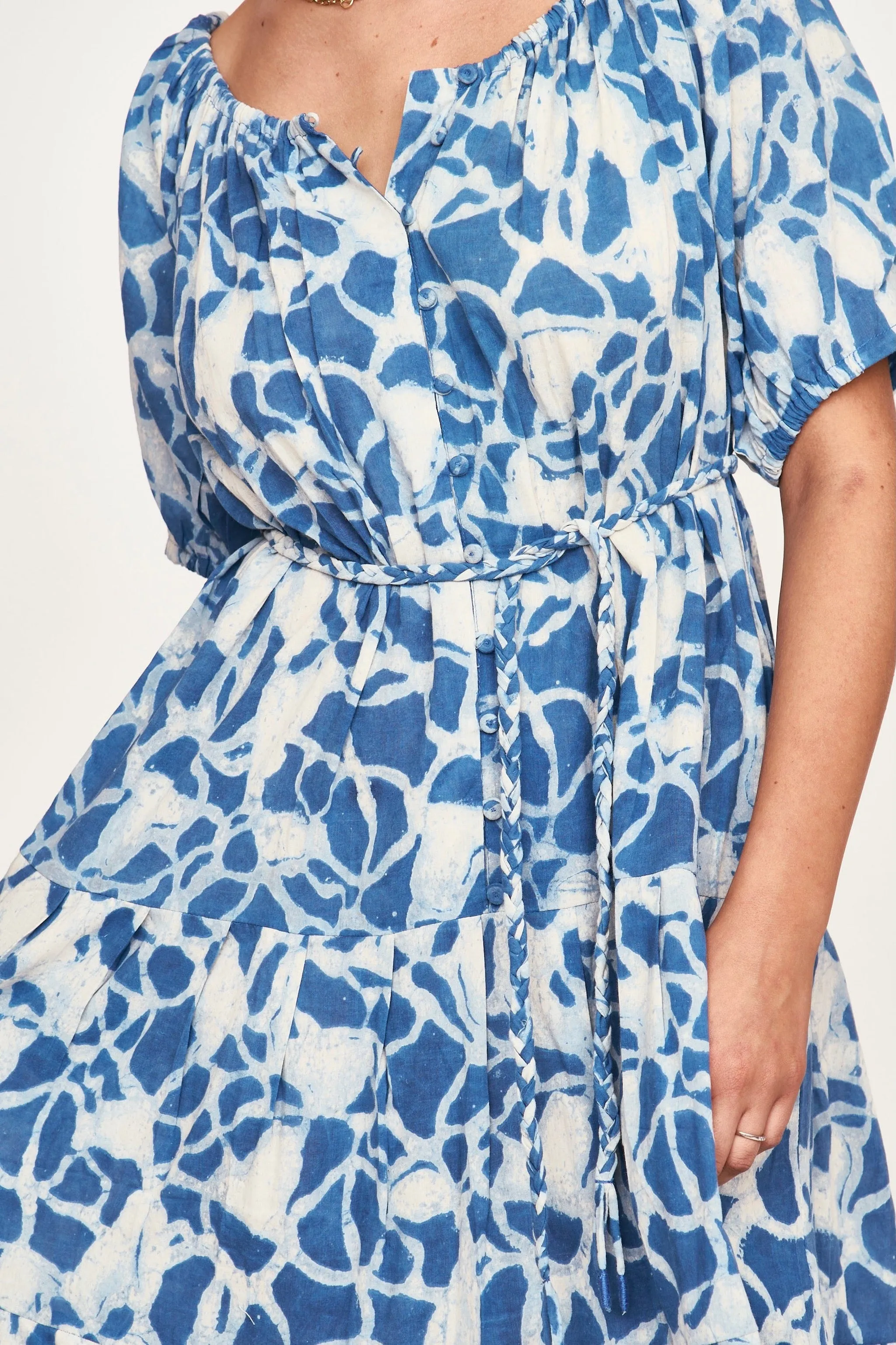 Capri Dress in Indigo Crackle