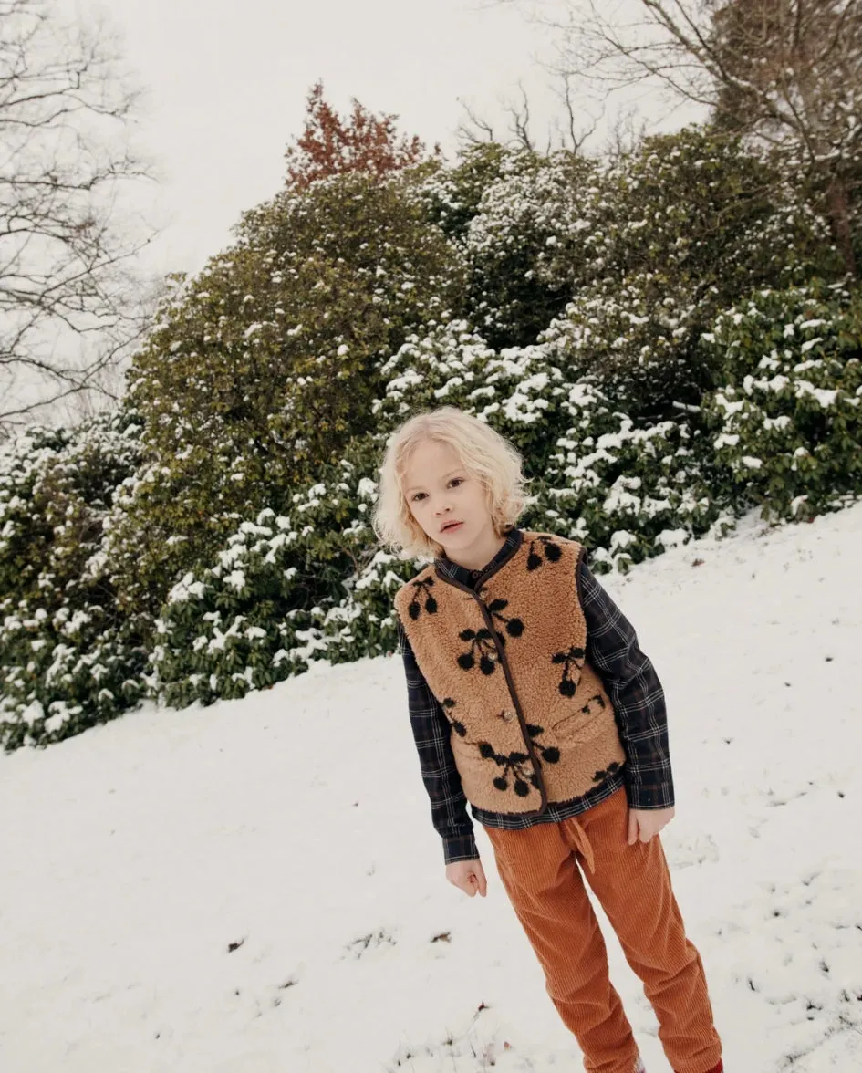Caramel Kid Sherpa Sleeveless Jacket