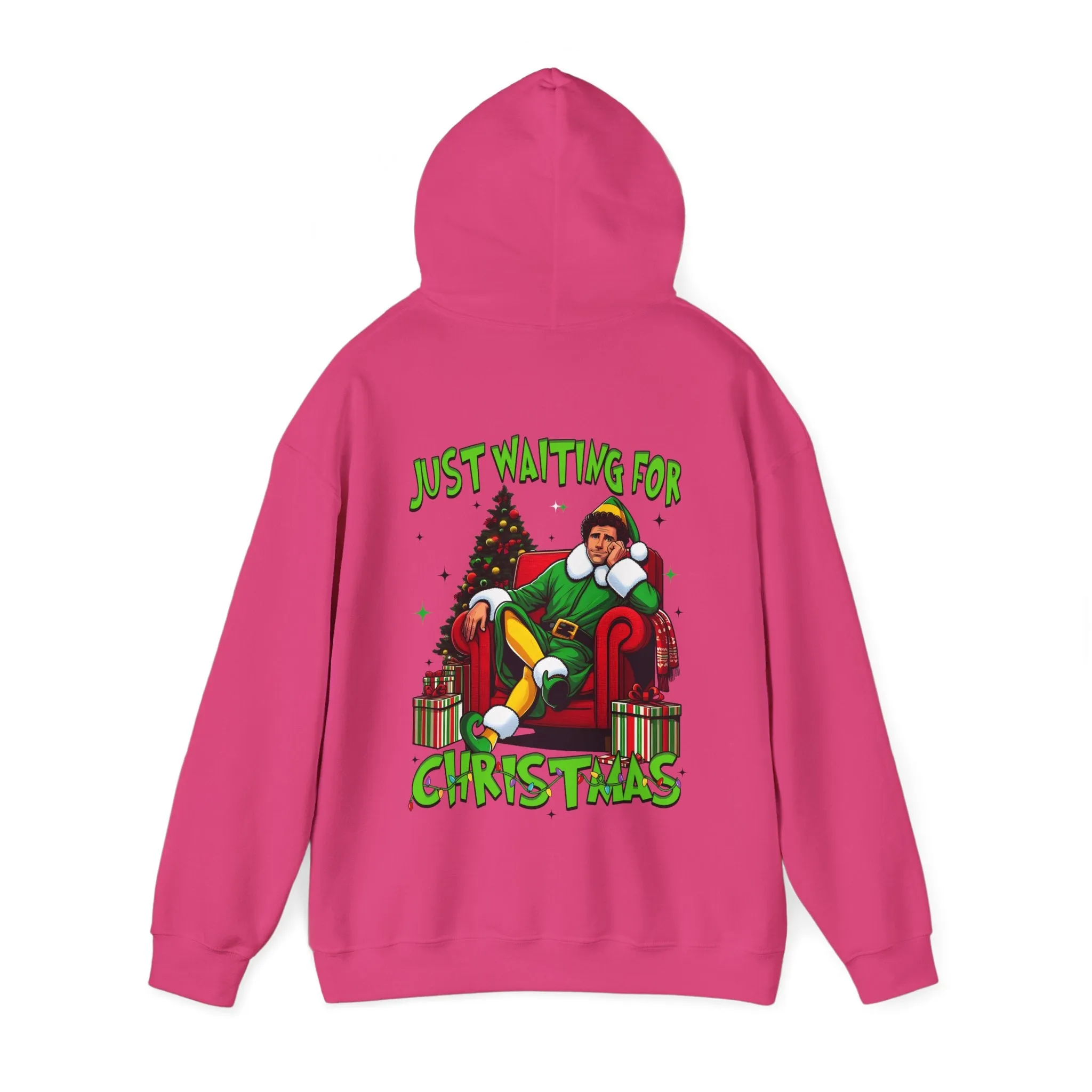 Christmas Vibes Unisex Heavy Blend™ Hooded Sweatshirt - Just Waiting for Christmas Design