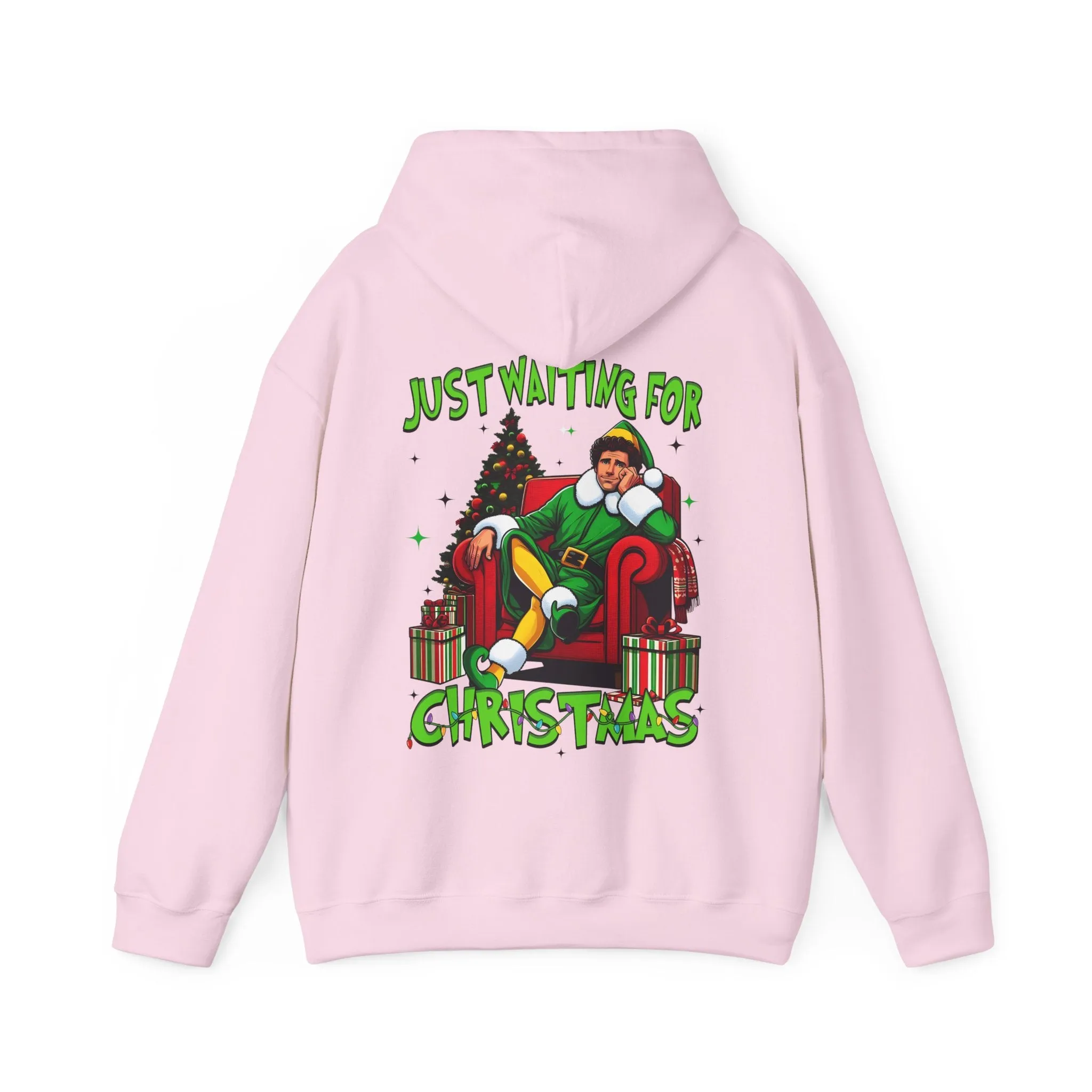 Christmas Vibes Unisex Heavy Blend™ Hooded Sweatshirt - Just Waiting for Christmas Design