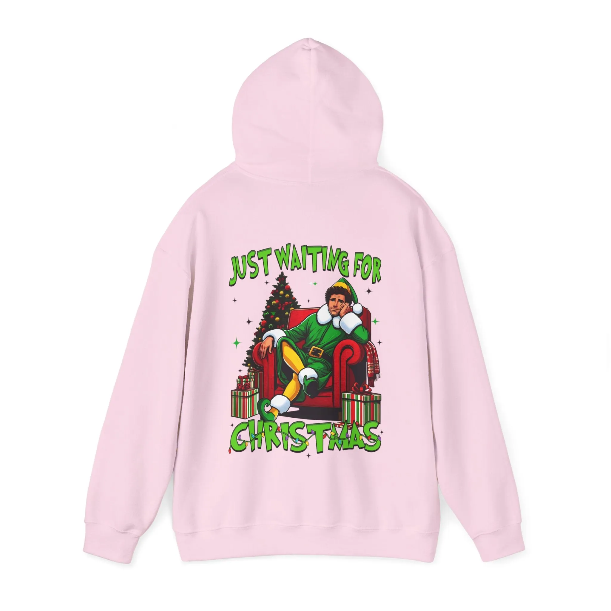 Christmas Vibes Unisex Heavy Blend™ Hooded Sweatshirt - Just Waiting for Christmas Design