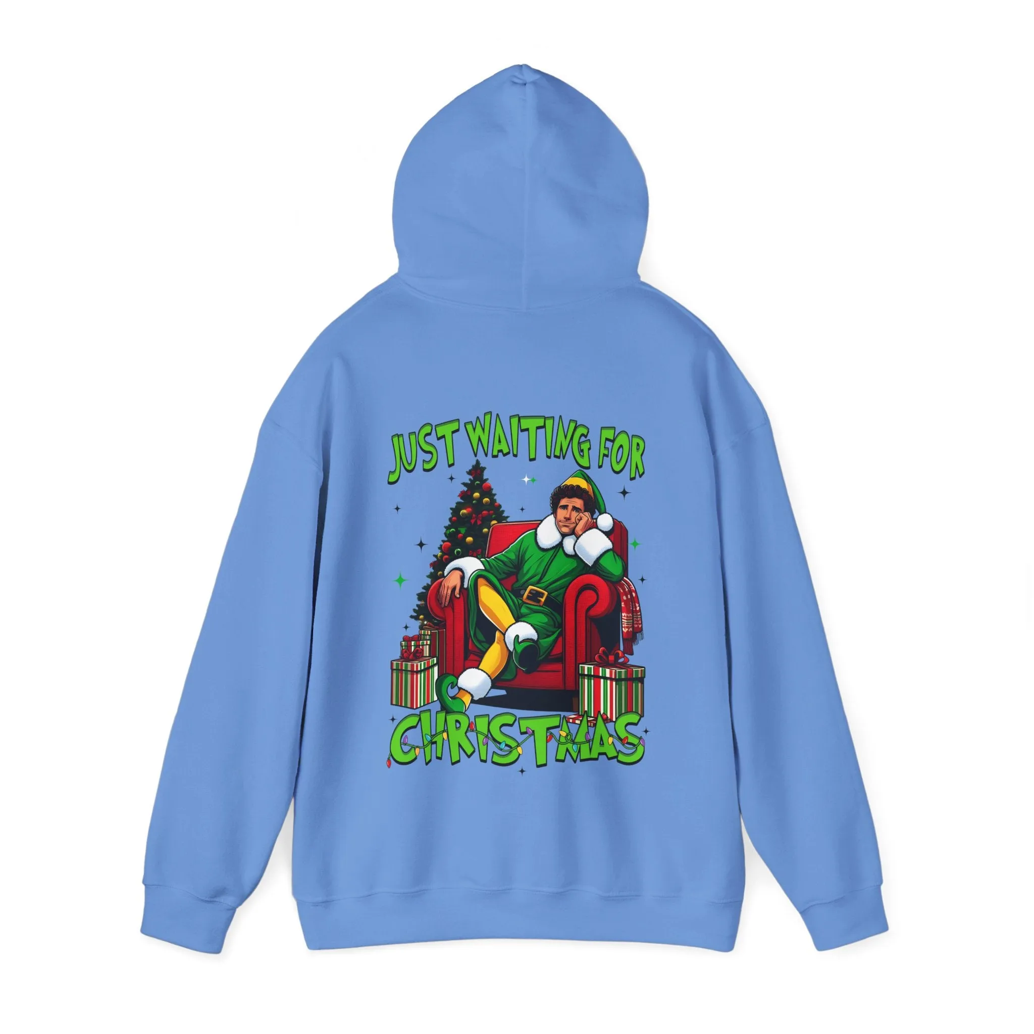 Christmas Vibes Unisex Heavy Blend™ Hooded Sweatshirt - Just Waiting for Christmas Design