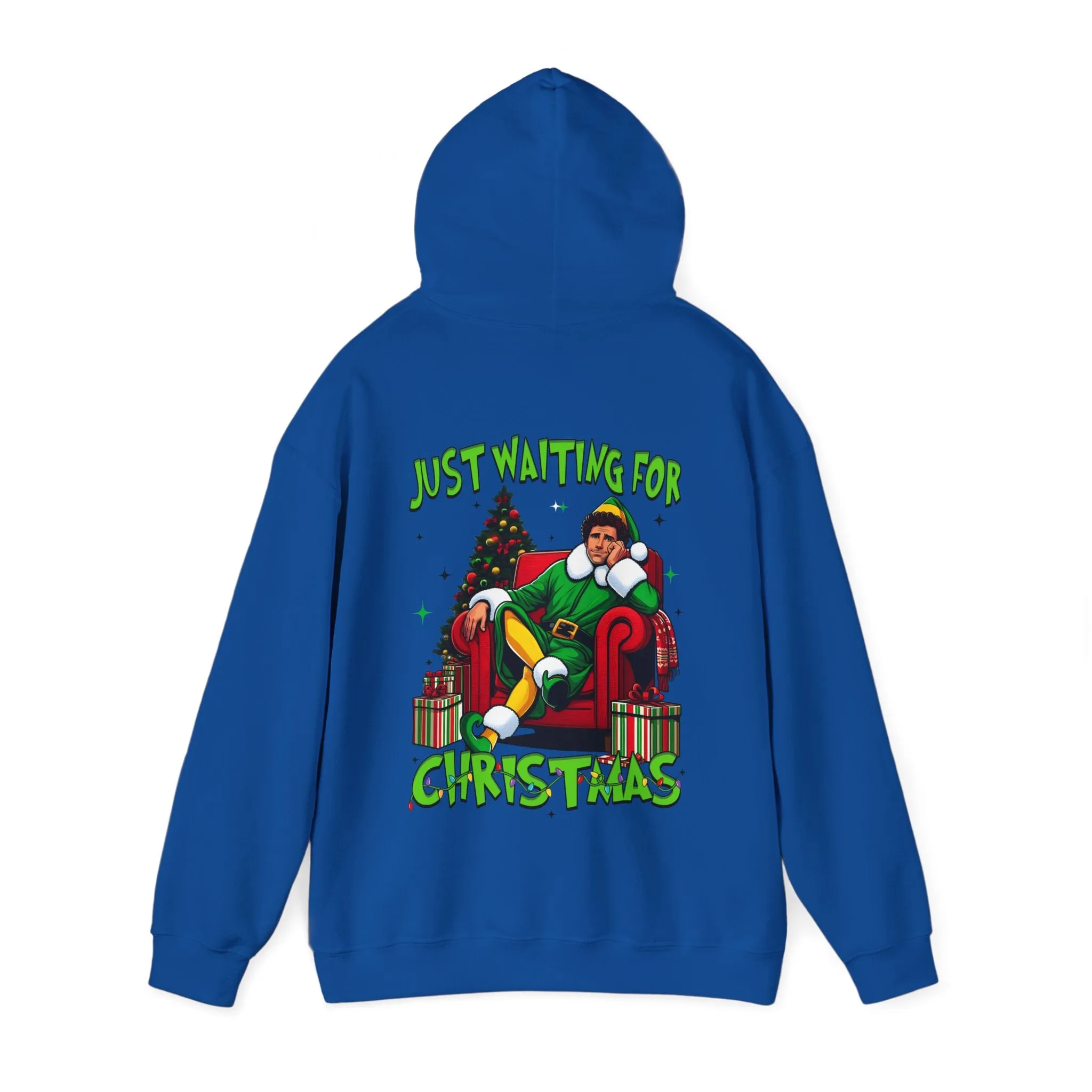 Christmas Vibes Unisex Heavy Blend™ Hooded Sweatshirt - Just Waiting for Christmas Design