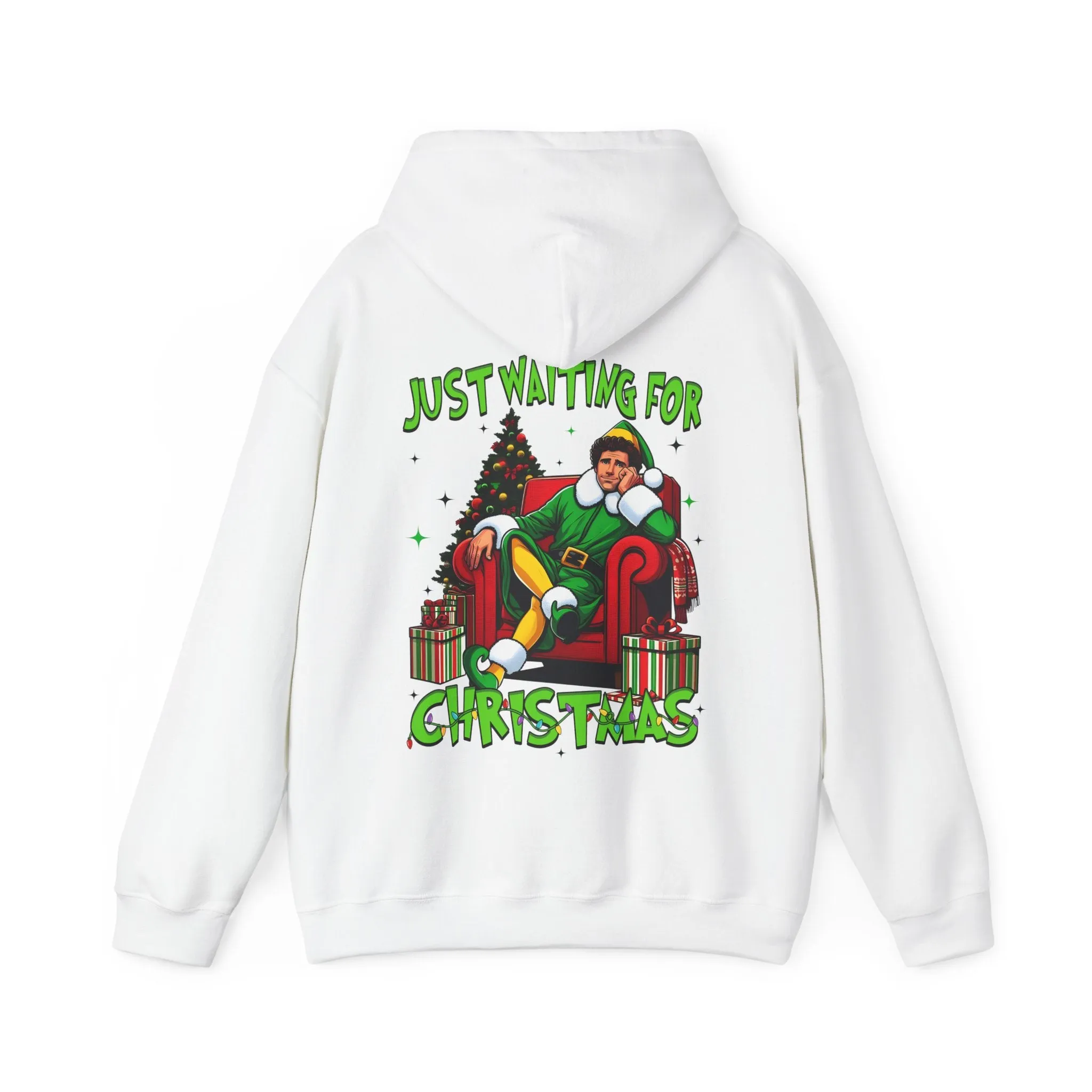 Christmas Vibes Unisex Heavy Blend™ Hooded Sweatshirt - Just Waiting for Christmas Design
