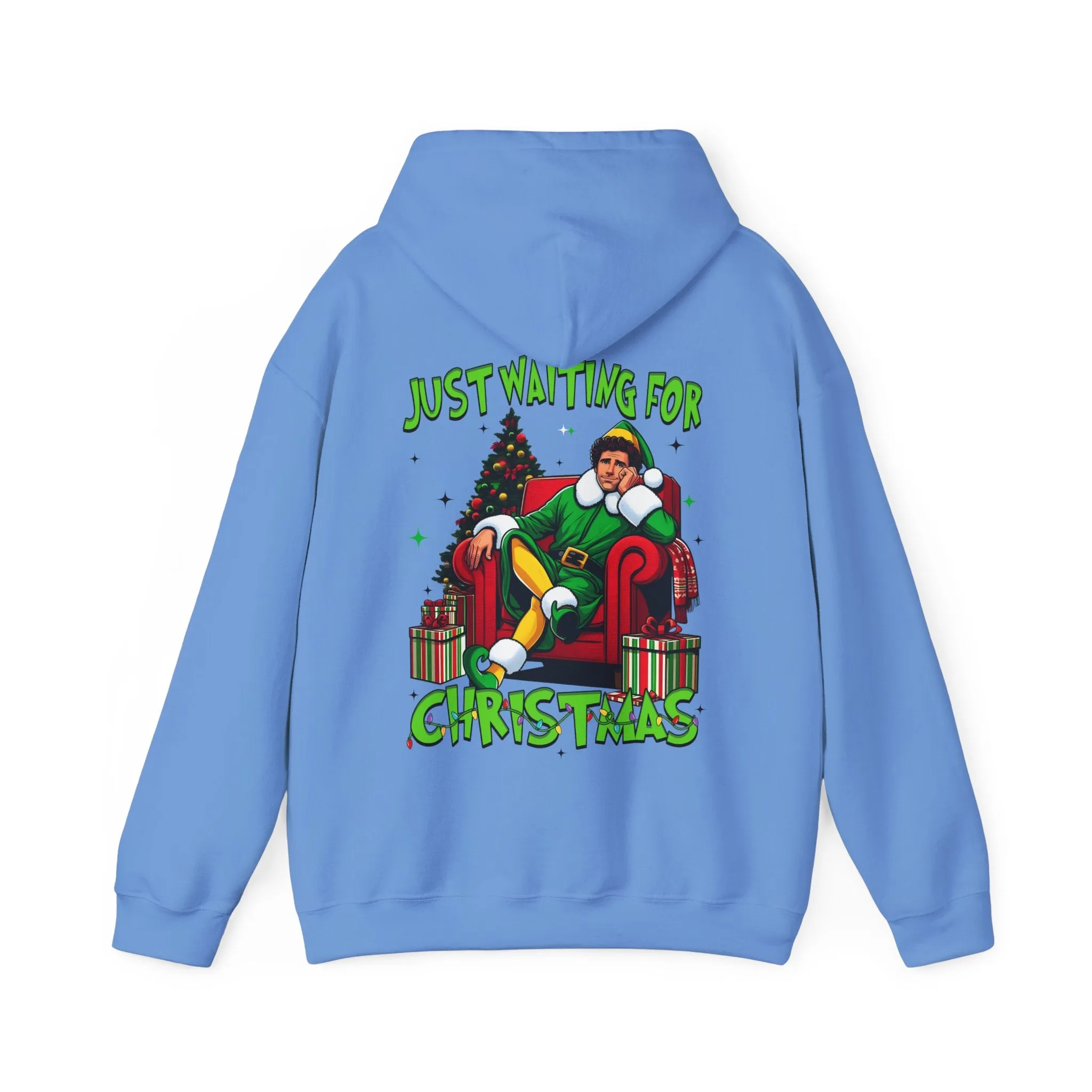 Christmas Vibes Unisex Heavy Blend™ Hooded Sweatshirt - Just Waiting for Christmas Design