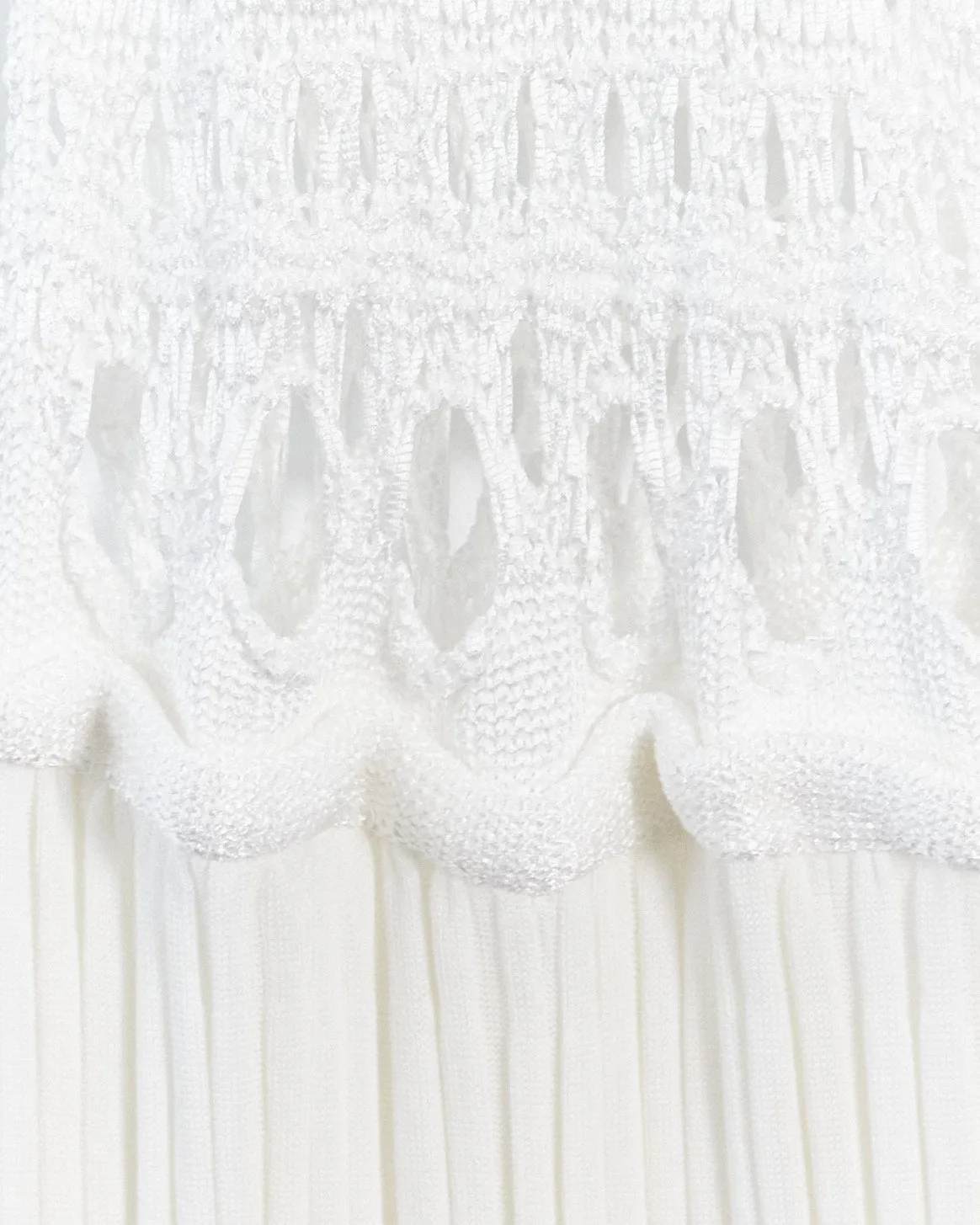Christopher Esber crochet knit pleated maxi dress, white, 10