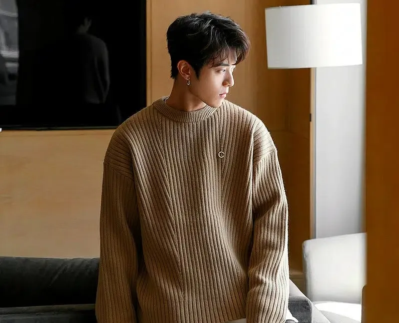 Chuan Mini Metal Textured Lines Sweater