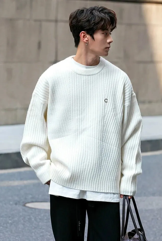 Chuan Mini Metal Textured Lines Sweater