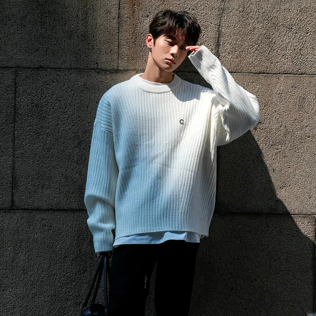 Chuan Mini Metal Textured Lines Sweater