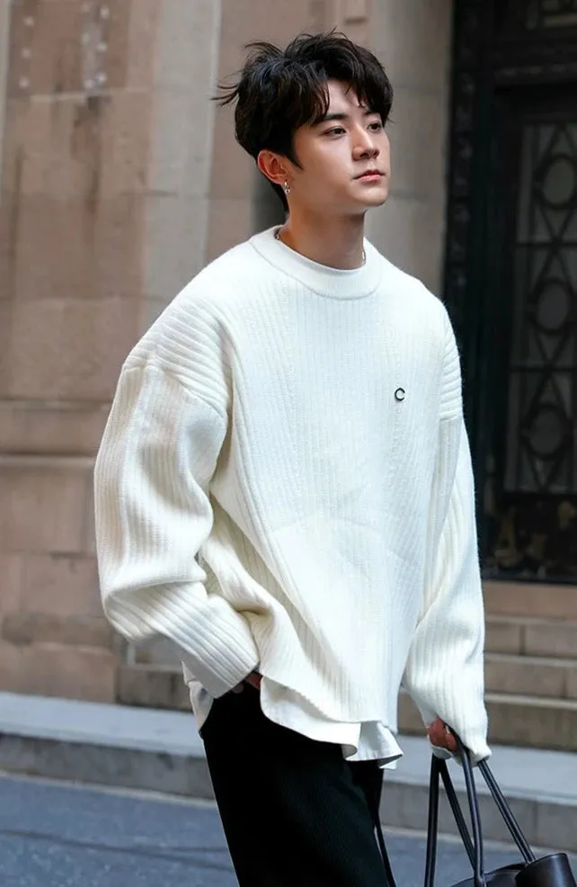 Chuan Mini Metal Textured Lines Sweater