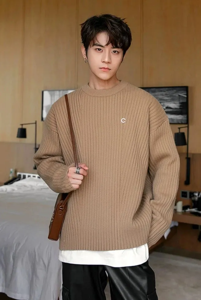 Chuan Mini Metal Textured Lines Sweater