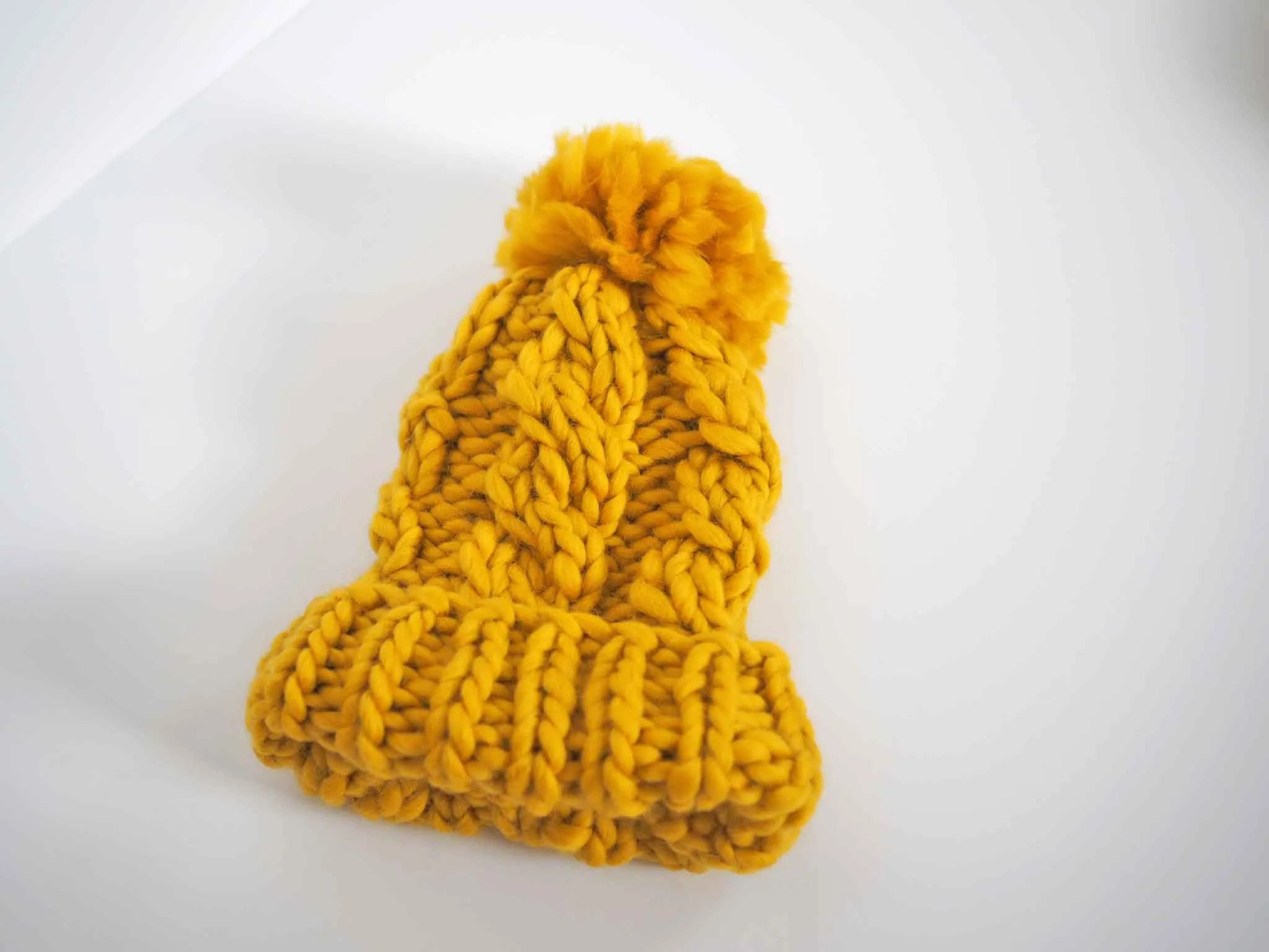 Chunky Cabled Beanie Hat Knitting Pattern