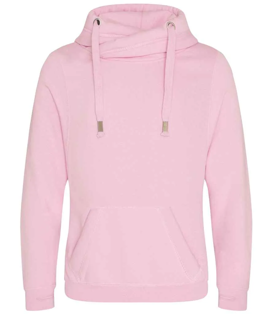 Classic Plain Cowl Neck Luxe Hoodie - Baby Pink
