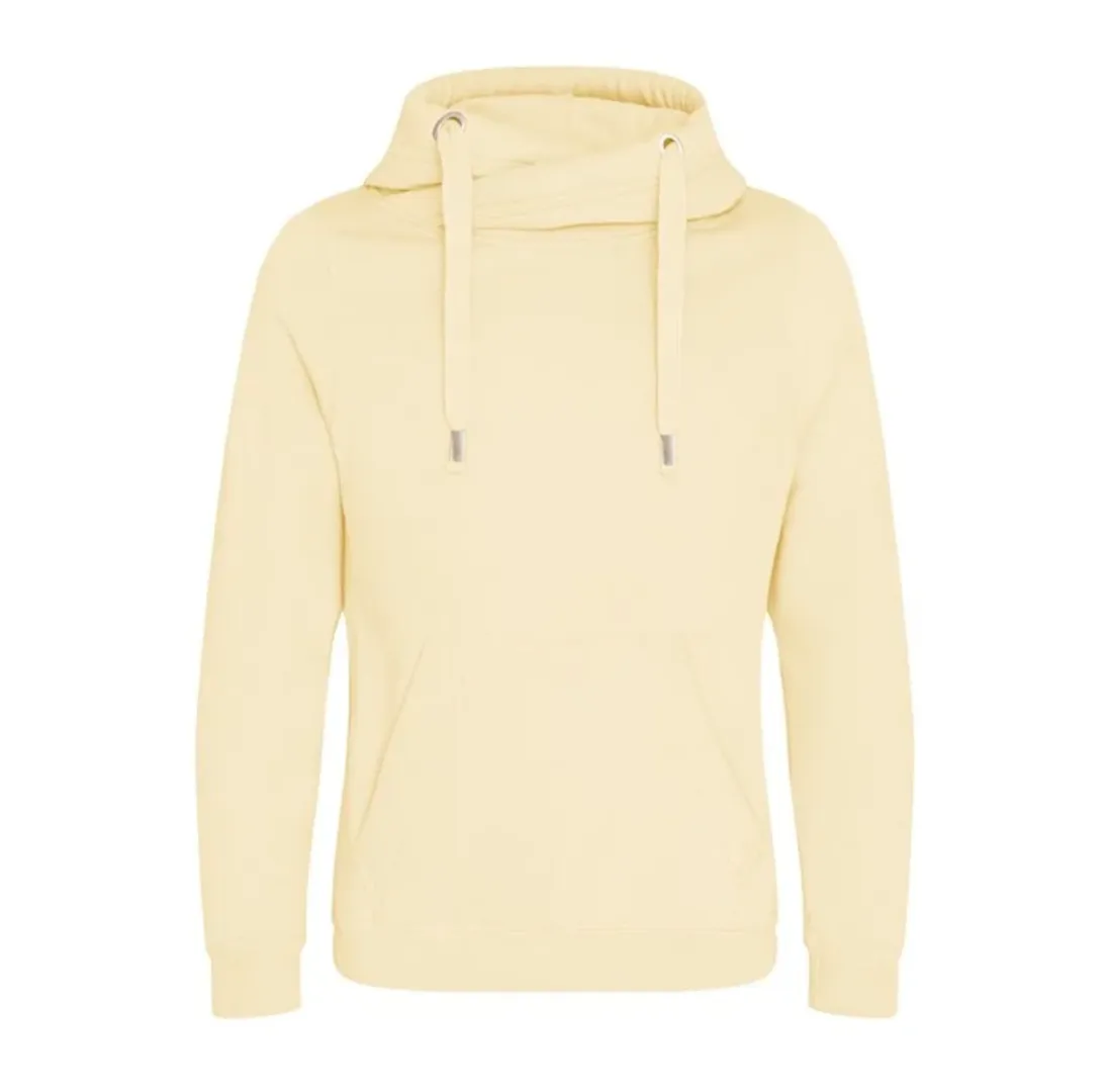 Classic Plain Cowl Neck Luxe Hoodie - Milkshake
