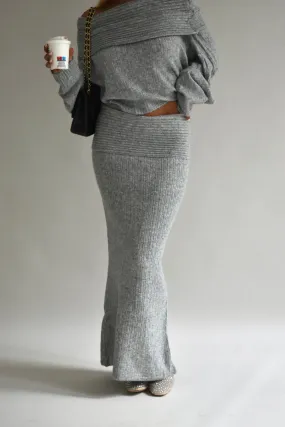 Cosy maxi skirt - Grijs