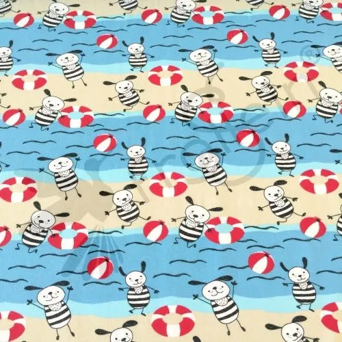 Cotton Jersey - Beach Fun - Beige