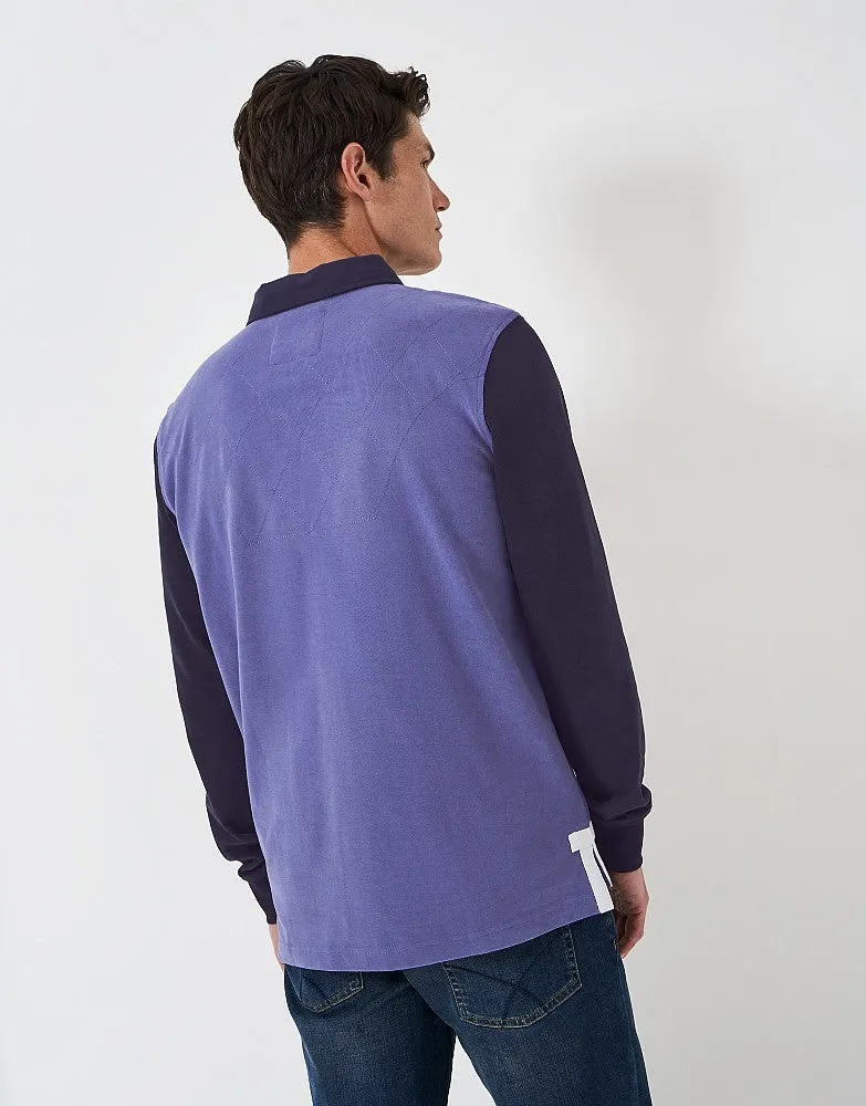 Crew Clothing Contrast Sleeve Quilted Rugby Shirt