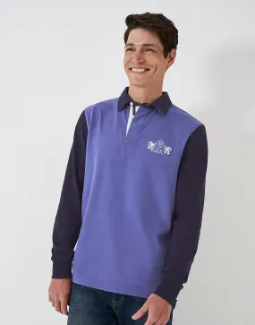 Crew Clothing Contrast Sleeve Quilted Rugby Shirt