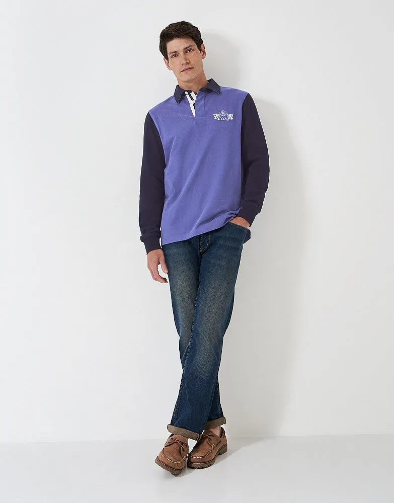 Crew Clothing Contrast Sleeve Quilted Rugby Shirt