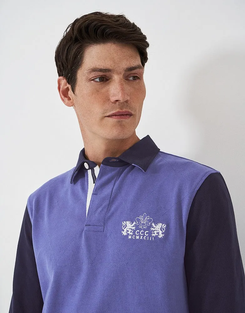 Crew Clothing Contrast Sleeve Quilted Rugby Shirt