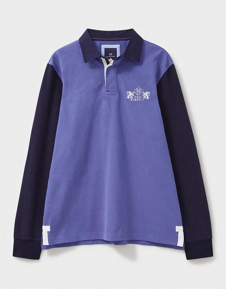 Crew Clothing Contrast Sleeve Quilted Rugby Shirt