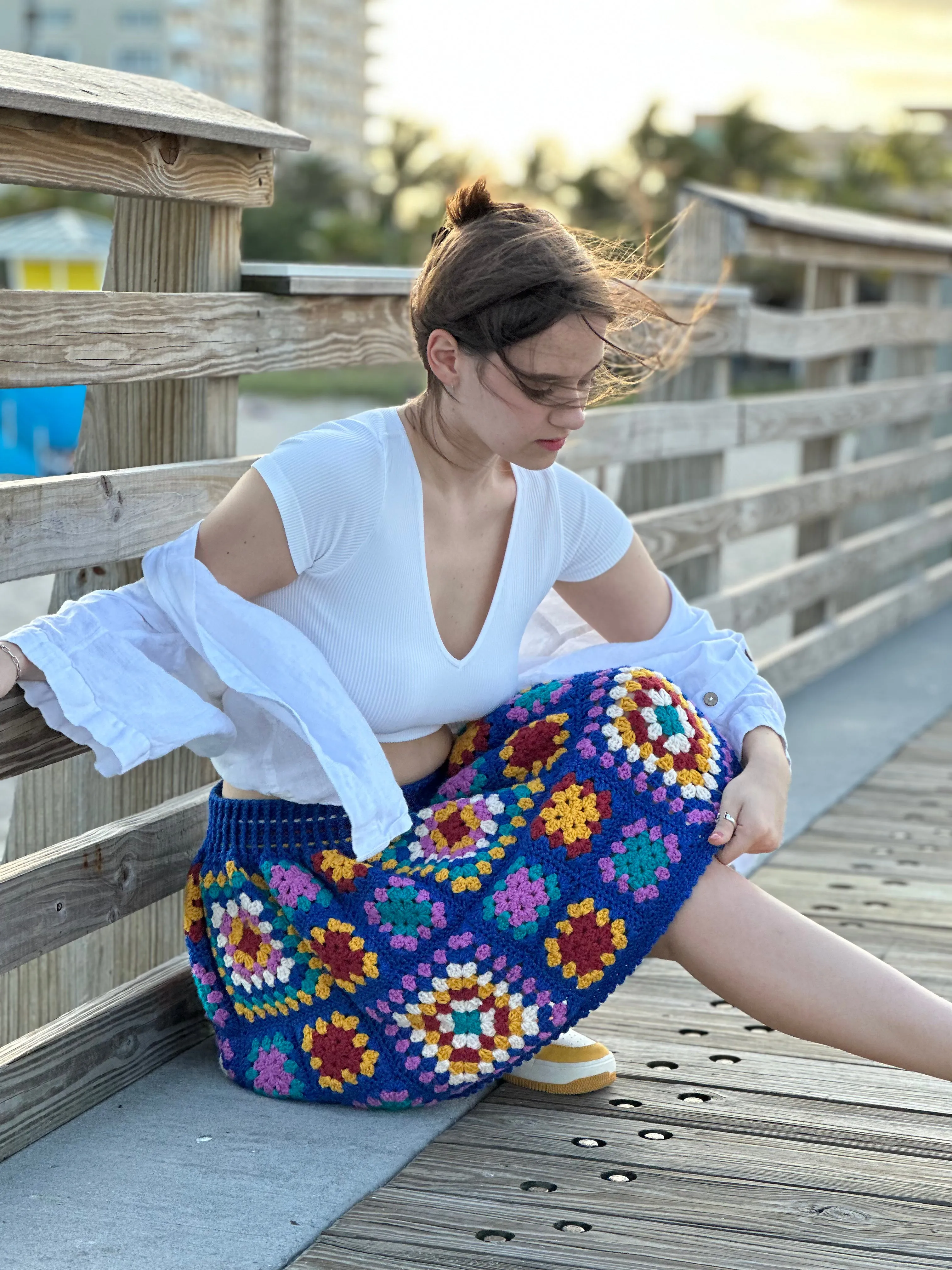 Crochet Granny Square Skirt PDF Pattern (instant download)