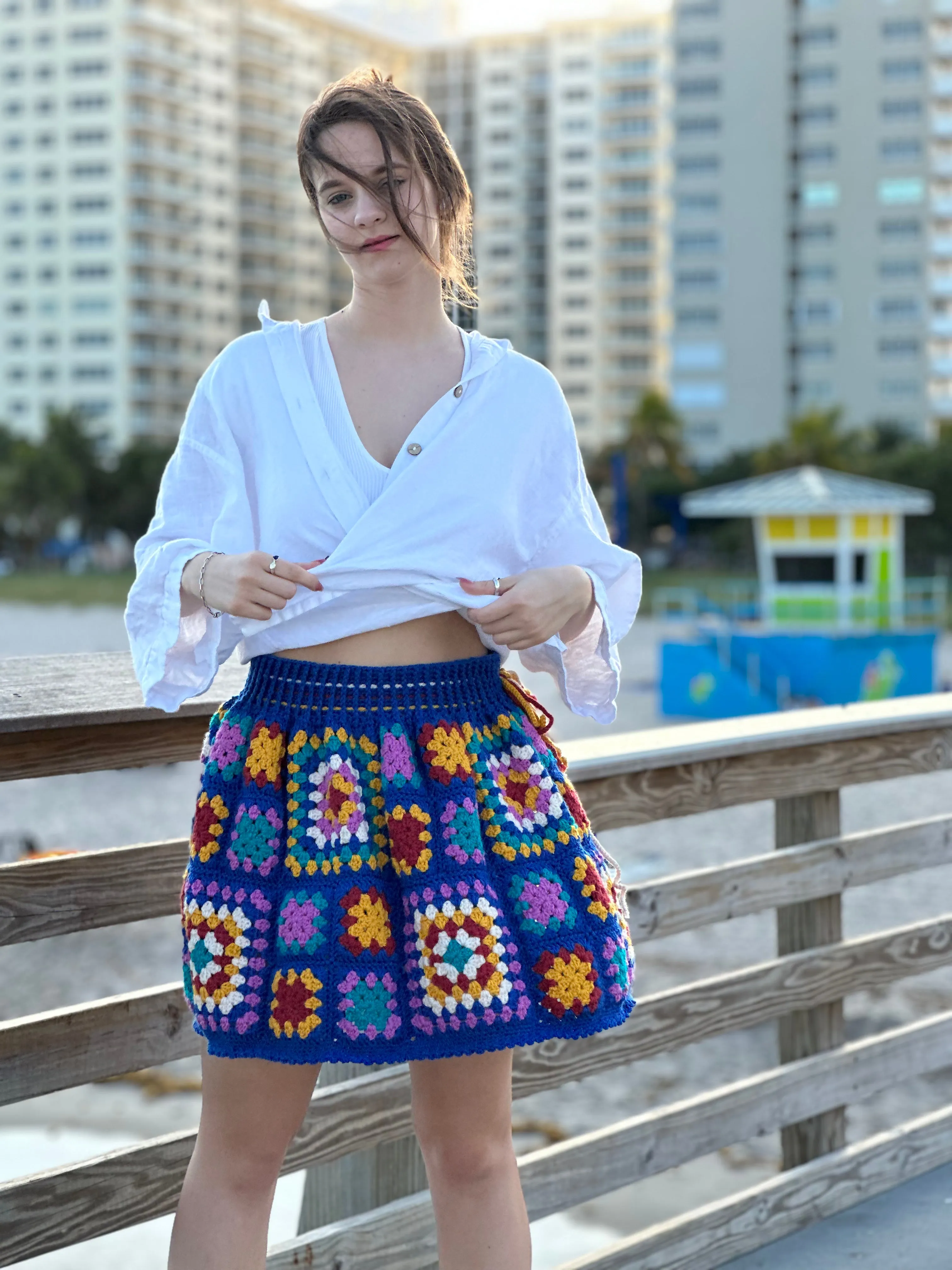 Crochet Granny Square Skirt PDF Pattern (instant download)