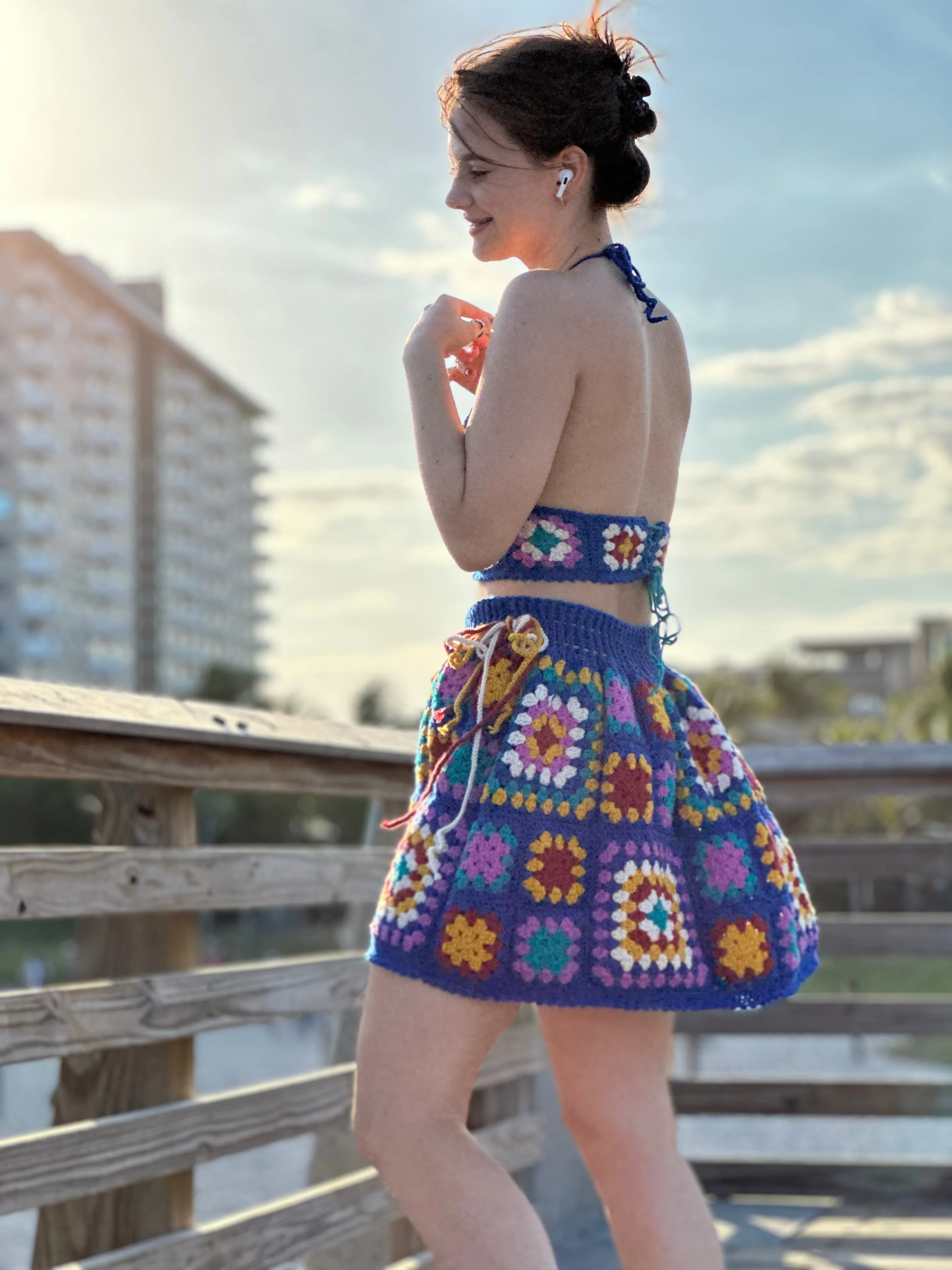 Crochet Granny Square Skirt PDF Pattern (instant download)
