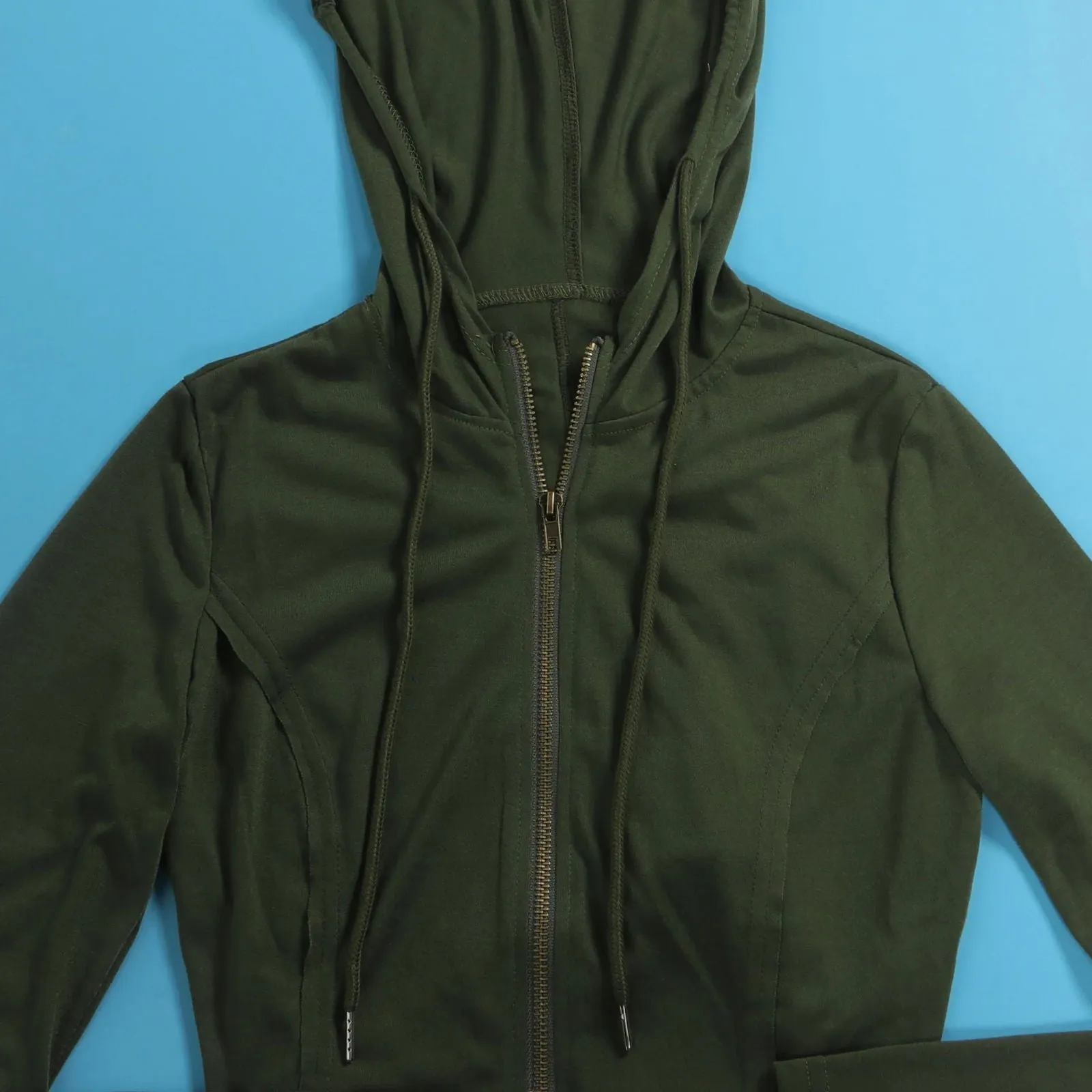 Crop V-neck Hoodie and Flare Pants Activewear Sets