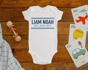 Custom Name   Est. Date Onesie©/Bodysuit
