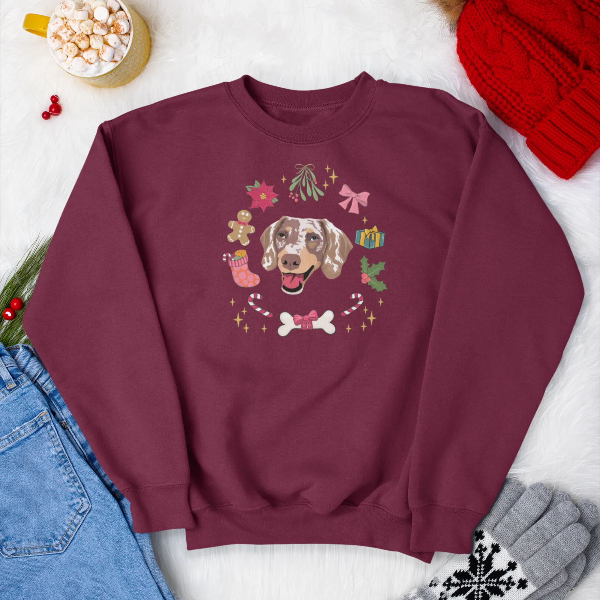 Custom Pet Portrait Printed Christmas Jumper