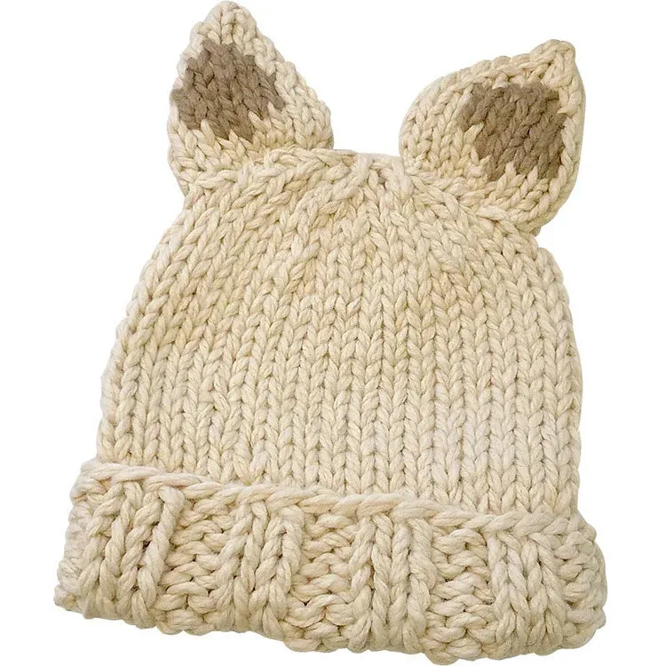 Cute Cartoon Kitty Cat Ears Knit Hat