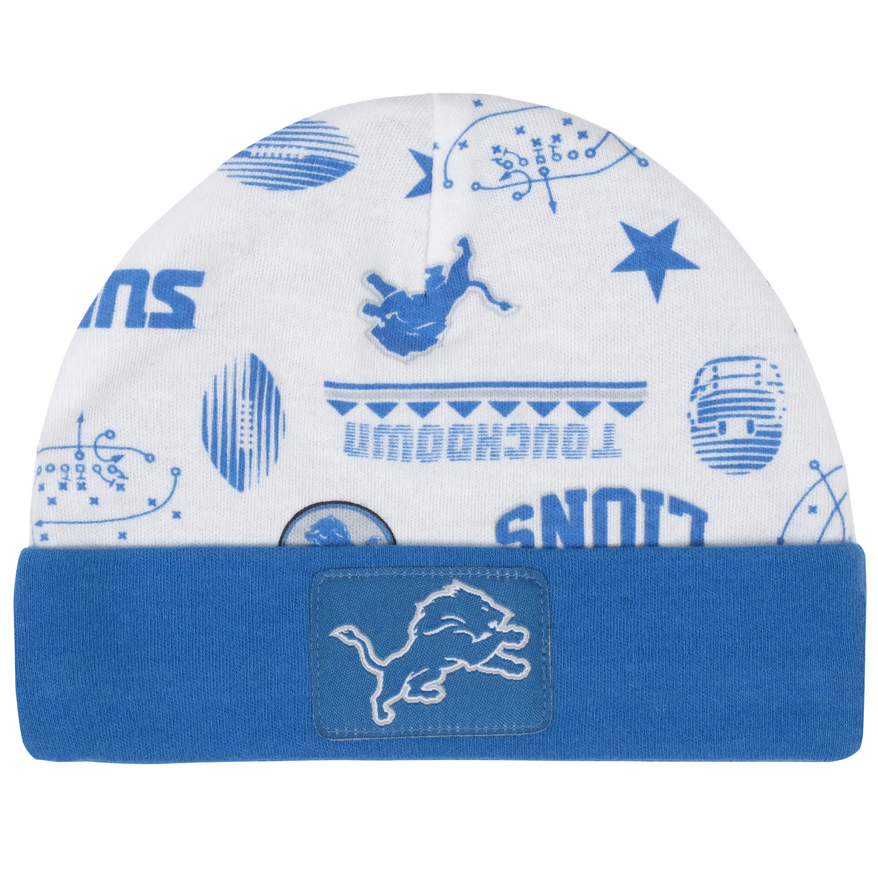 Detroit Lions 3-Piece Baby Boys Bodysuit, Bib, and Cap Set
