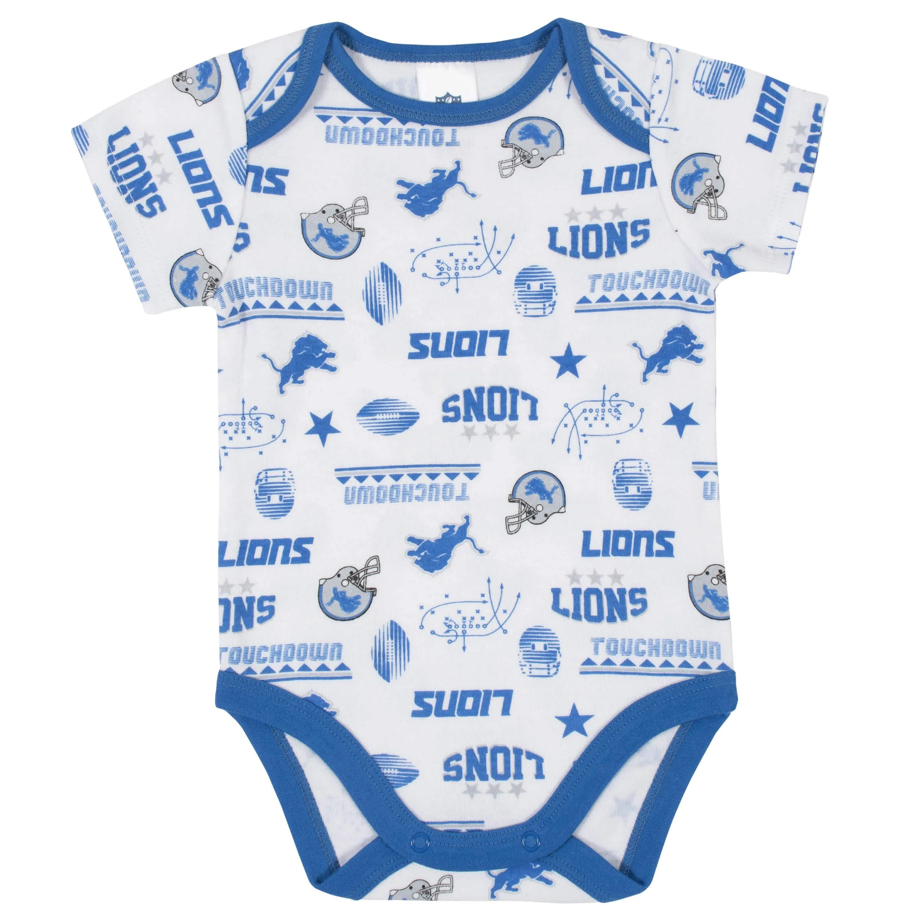 Detroit Lions 3-Piece Baby Boys Bodysuit, Bib, and Cap Set