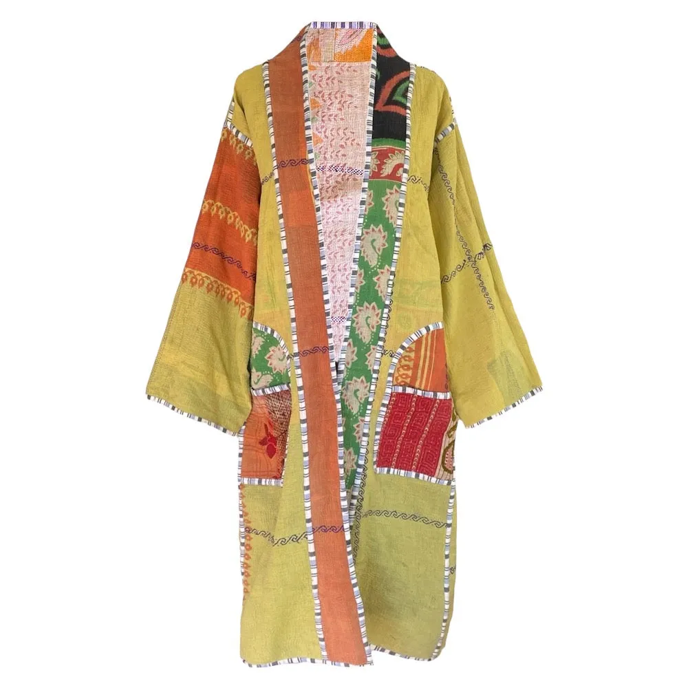 Dyani cotton quilted vintage kantha coat