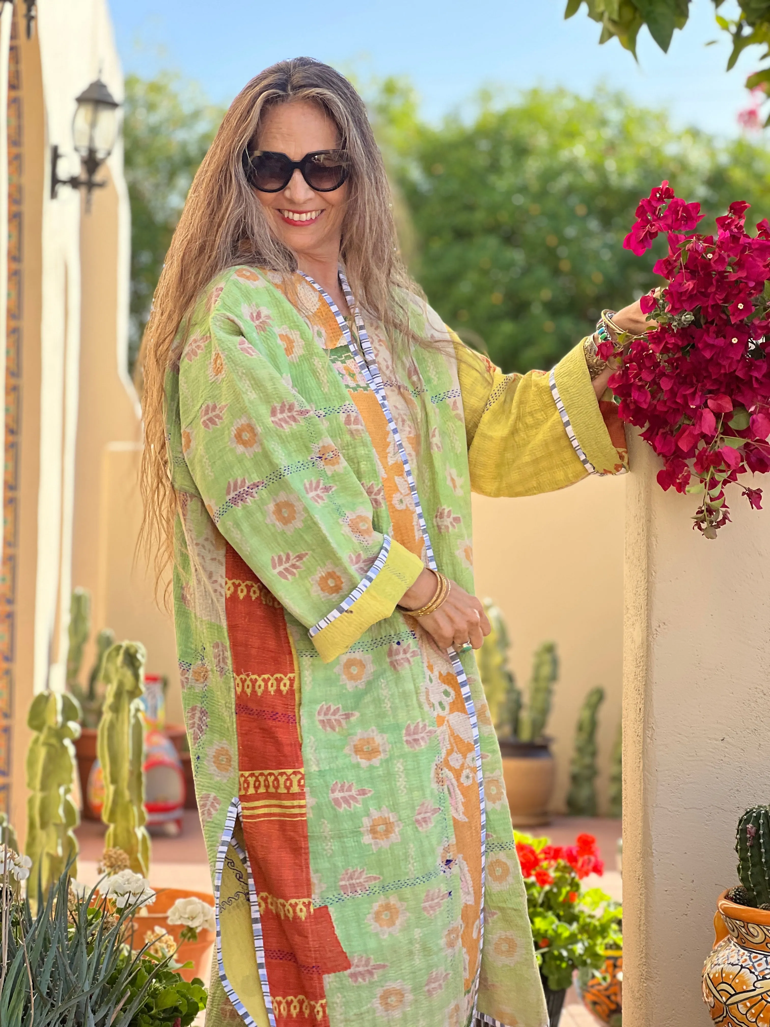 Dyani cotton quilted vintage kantha coat