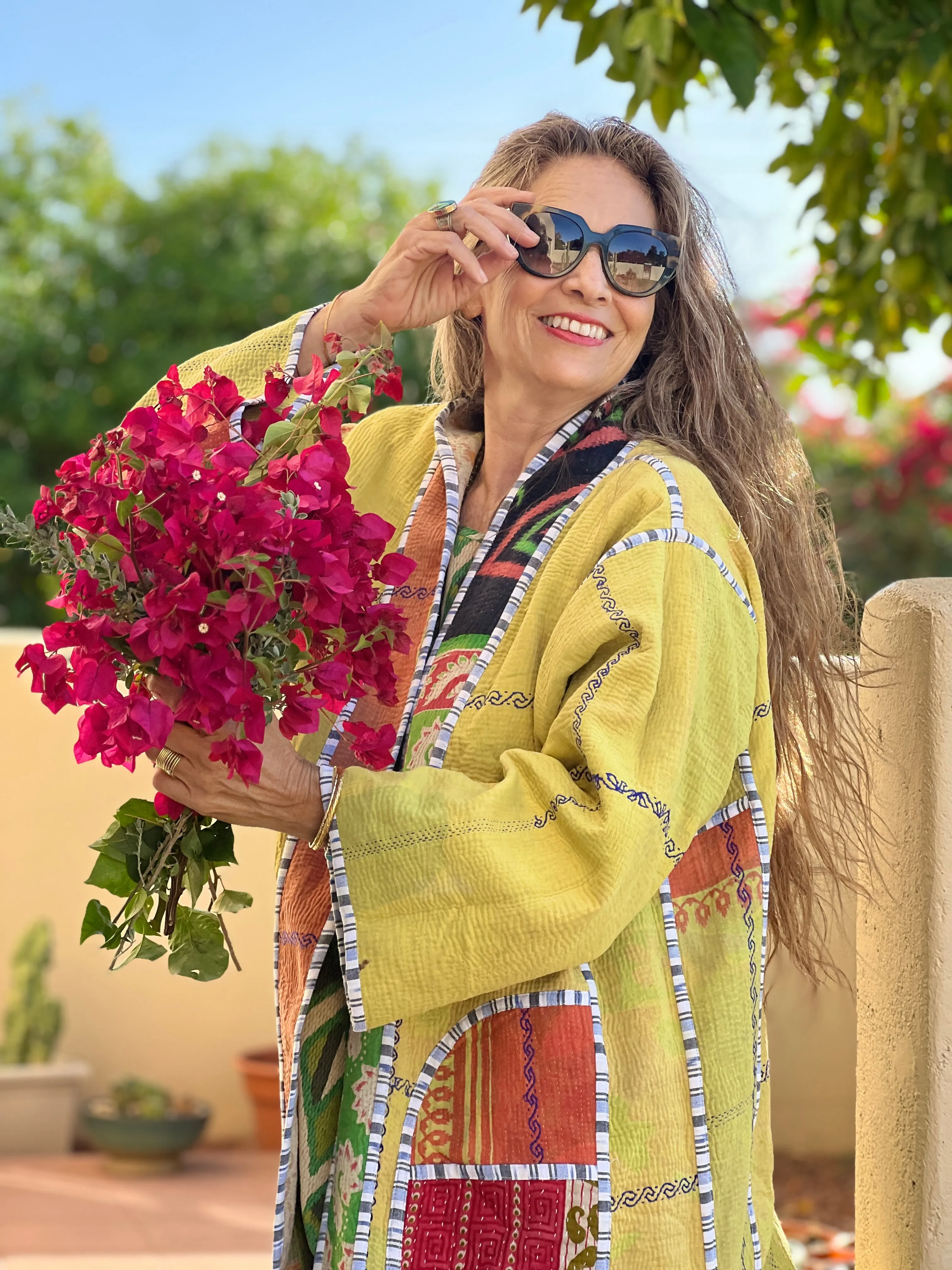 Dyani cotton quilted vintage kantha coat