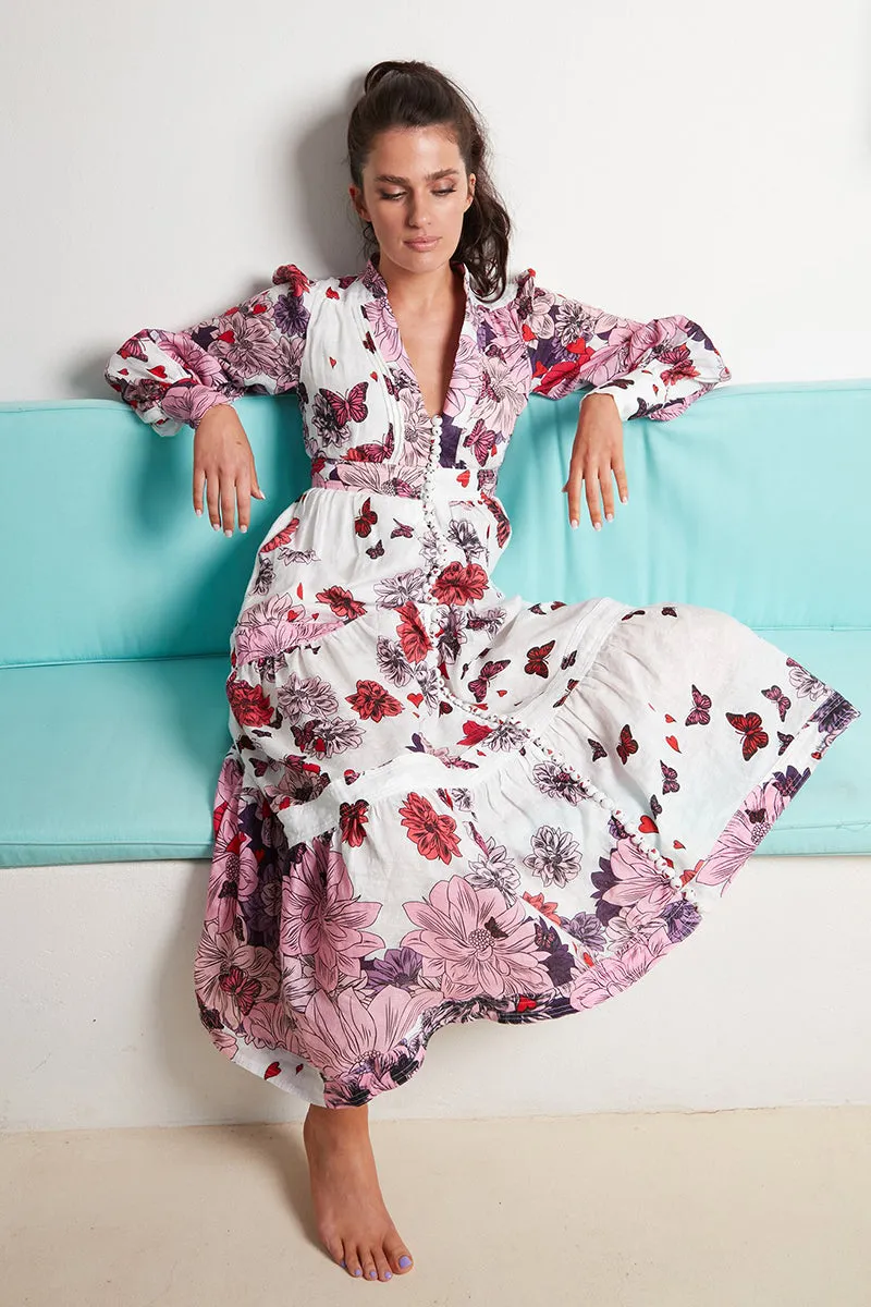 Dynasty Maxi Dress in Pink